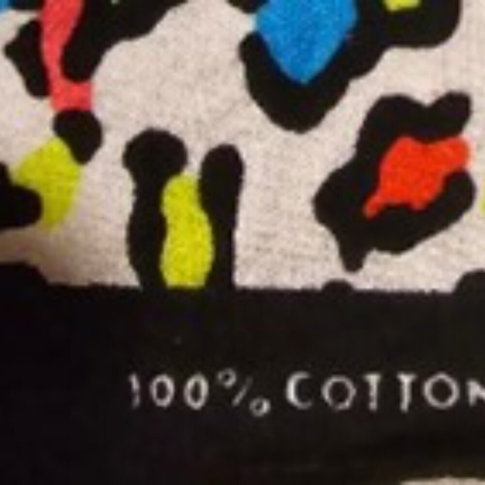 100 % Cotton Colorful Scarf Leopard Animal Print 21x21" - Picture 4 of 5